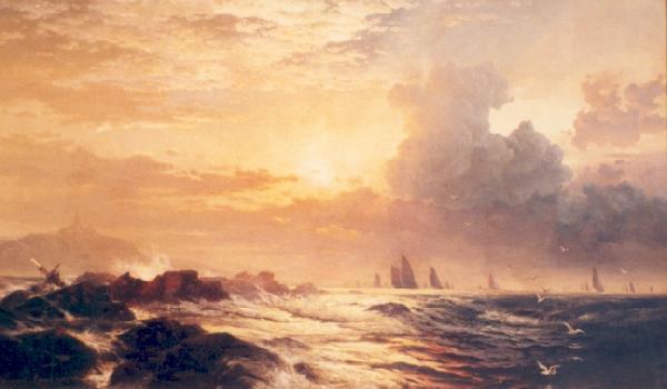 Edward Moran Yachting at Sunset Sweden oil painting art